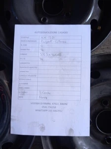 N. 2 Eisenräder CITROEN PEUGEOT 4 Löcher - 14" - 5,5J 14CHB ET34 XX-13D - Bild 1 von 6