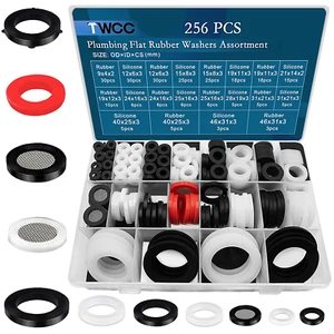 256 Pcs Assorted Plumbing Rubber Washers Hose Gasket Assortment Kit for Garden H - Picture 1 of 8