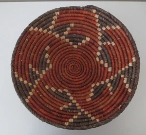 Traditional Zulu African Coil Basket Hand Woven Star Basket Bowl 14" Vtg AZ50 - Picture 1 of 9