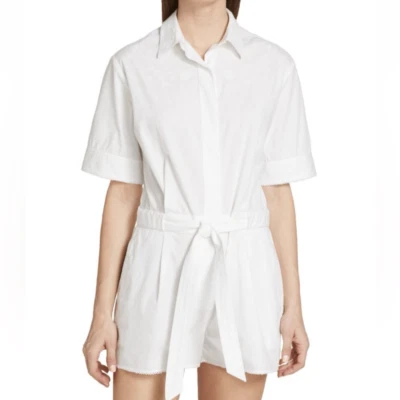 Rag & Bone Romper Womens Size 2 Surplus Cotton Surplus Belted white embroidered - Image 1 of 4