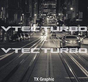 VTEC TURBO DECAL CIVIC ACCORD CR-V PILOT JDM VEHICLE ENGINE STICKER 1 SET OF 2 - Picture 1 of 3