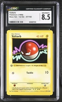 VOLTORB (1999) POKEMON BASE SET 1ST EDITION - 67/102 (NON-HOLO) CGC 8.5 - Image 1 of 2
