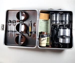 VINTAGE Executair 720C Travel Coffee Bar w/Electric Percolator & Cups **TESTED** - Picture 1 of 23