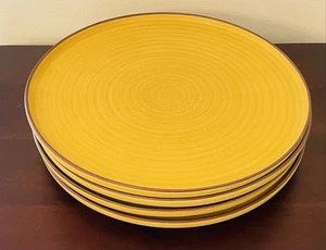 Anthropologie Mustard Stoneware Plates | 4 Pack | Excellent Used - Picture 1 of 5