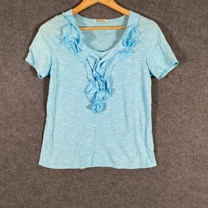 Regatta Top Womens Size 12 Blue Ruffles Coastal Office Career Minimalist City S2 - Bild 1 von 11