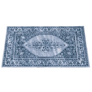 Elegante alfombra antideslizante con diseño de desplazamiento floral - Imagen 1 de 12