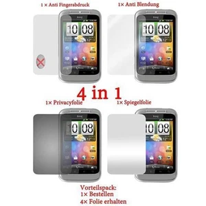 4x Protection Films for HTC WILDFIRE S Privacy Mirror Matt Fingerprint - Picture 1 of 1