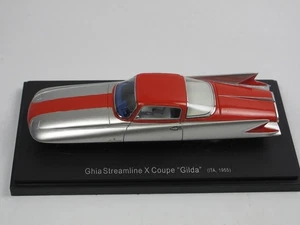 Auto Cult 60074 1/43 Gear Streamline X cupé Gilda 55 coche modelo plateado/rojo - Imagen 1 de 6