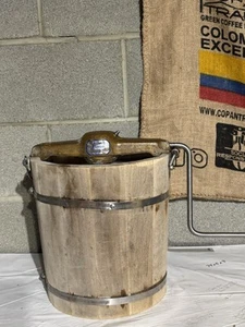 Country manuelle Eismaschine - selber machen, Handkurbel Holz massiv - Bild 1 von 14