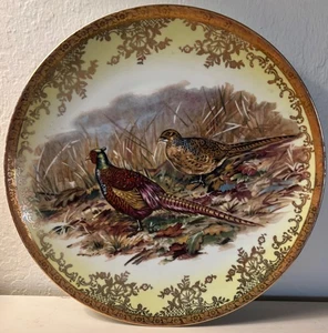 Pheasant Plate Bavaria STW Germany Gold Gilt Hanging Collector's Plate - Picture 1 of 5
