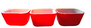 Vintage Pyrex Red Refrigerator Dish 501 USA 1-1/2 Cup Set of 3 - Picture 1 of 14