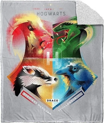 Hogwarts Harry Potter Nuevo Sherpa Peluche Manta Regalo Película Libro Gryffindor Foto 1 de 4
