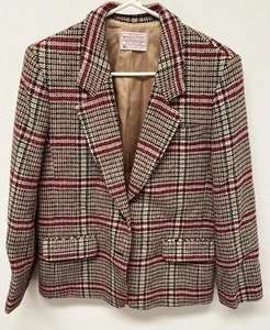 Blazer Petite Pendleton de Colección 100% Lana 2 Botones Muesca Solapa Talla 10 - Imagen 1 de 6