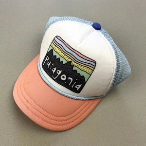Patagonia Hat Cap Snapback Trucker Youth White Interstate Mountain Logo Hiking - Picture 1 of 5