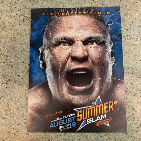 WWF WWE Poster Print Brock Lesnar Summer Slam Perfect Storm Wrestling  12” x 16” Cover