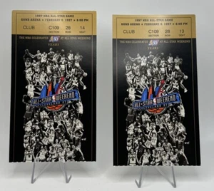 1997 NBA All Star Game Ticket Michael Jordan Triple Double, Kevin Garnett Debut - Picture 1 of 4