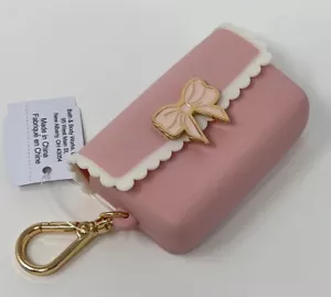 BATH & BODY WORKS PINK BOW SNAP CASE POUCH POCKETBAC HOLDER HAND SANITIZER CLIP - Picture 1 of 6