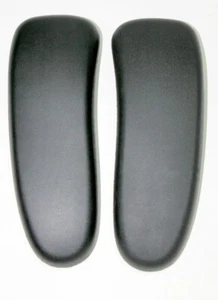 Oem Genuine Herman Miller Aeron Office Chair Arm Pads Caps (1 Pair) Black Vinyl - Picture 1 of 3