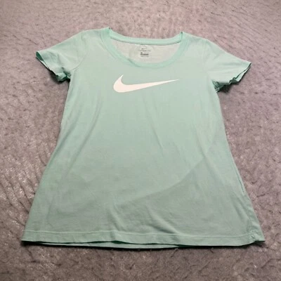 Camisa de entrenamiento Nike Dri Fit verde menta Swoosh central para mujer talla pequeña S Foto 1 de 4