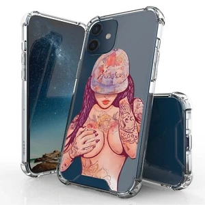 Tattooed Girl Shockproof Hard Case Soft Bumper Cover for iPhone Models - Picture 1 of 6