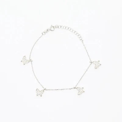 Damen Armband aus 925er Sterlingsilber mit weißen Zirkonia Steinen - Bild 1 von 4