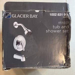 Glacier Bay Aragon 1 Handle 1-Spray Tub & Shower Faucet 1.8 GPM + Valve (Chrome) - Picture 1 of 9