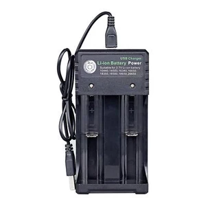 18650 Lithium Battery USB Charger Dual Slot Universal Compatibility Portable - Picture 1 of 10