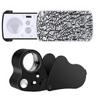 2 Pcs Illuminated Jewelers Loupe, 30X 60X 90X Eye Loupe Portable Magnifying G.