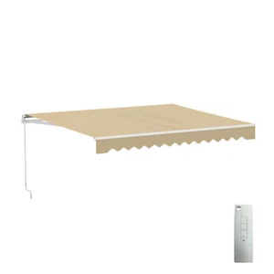 Tenda da sole Aleko motorizzata retrattile 12 x 10 piedi patio sabbia ombrellone - Foto 1 di 13