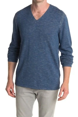 ¡Especial! Suéter John Varvatos Star EE. UU. Para hombres Azul Corriente Tejido Algodón Cuello en V Foto 1 de 2