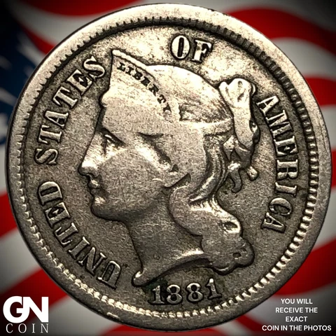 1881 3 Cent Nickel Piece  Q8139 Cover