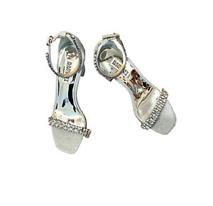 Badgley Mischka Silver Jeweled Sandal Sz 7 Nordstrom Display