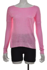J Crew Womens Sweater Size XXS Pink Solid Boat Neck Long Sleeve Linen Top - Picture 1 of 5