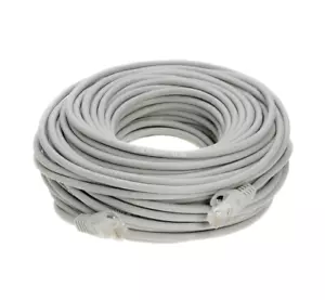 Cavo patch * CAT6 * cavo modem LAN Ethernet bianco 100 piedi NUOVO - Foto 1 di 3