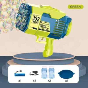 132 Hole Rocket Bubble Gun with Lights 20,000+ Bubbles Per Minute, Kids & Adult - Picture 1 of 6
