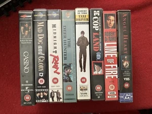 ROBERT DE NIRO 8 X VINTAGE VHS VIDEO TESTED CASINO DEER HUNTER TAXI DRIVER ETC - Picture 1 of 4