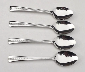 Cuisinart Newport Twine 4 Place Soup Spoons Stainless Steel 18/10 Flatware  - Picture 1 of 6
