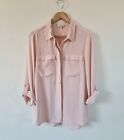NEXT BABY PINK BUTTON DOWN ROLL TAB SLV BLOUSE SHIRT SIZE 12