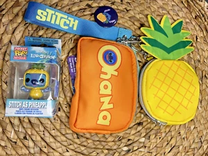 Stitch Pineapple 3-Piece Bundle โ Coin Purse Set, Funko Keychain & Pin ๐๐ - Picture 1 of 8