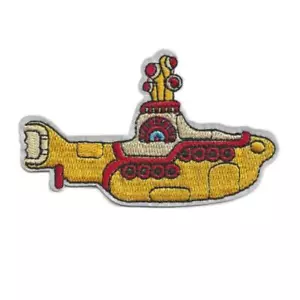 Gelber U-Boot Bügelbild Patch 3,5" Classic Rock Musik Beatles Fan bestickt - Bild 1 von 2