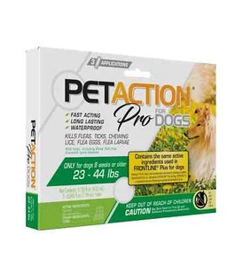 Pet Action Pro Flea & Tick Treatment Medium Dogs 23-44lbs 3 Doses Fast Acting - Picture 1 of 3