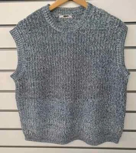TU DAMEN REINE BAUMWOLLE STRICK ÄRMELLOS PULLOVER NEU (ref R) - Bild 1 von 2