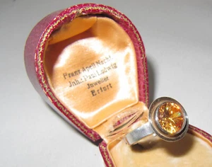 Design Ring 835 Silber Zitrin geschwärzt Meistermarke AS Modernist Gr. 54 _70er - Bild 1 von 10