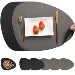 Myir  JUN  Leather  Table  Mats  and  Coasters ,  Placemat  SET OF 6 - Picture 1 of 5
