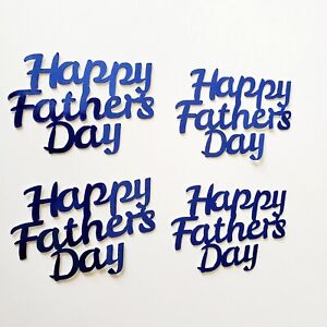 12x Happy Father's Day Mirror Blue cardboard for Cupcake Topper décor