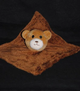 Doudou plat mouchoir ours NANJING brun marron yeux brodés noirs Etat NEUF - Picture 1 of 3