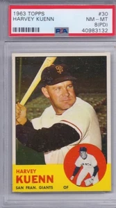 1963 Topps # 30 Harvey Kuenn Giants NM MT PSA 8 PD - Picture 1 of 1