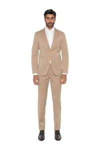 $5600 ISAIA NAPOLI Beige Solaro Hand-Sewn Suit Fine Wool 36 US / 46 EU  8R - Picture 1 of 10