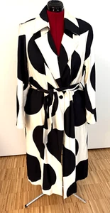Ulla Popken Mantel Übergang leicht Beige Schwarz Punkte Revers GR 46/48 46 48 - Bild 1 von 7