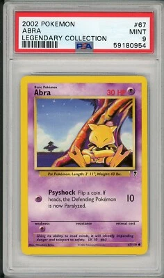 2002 Pokemon Legendary Collection Abra #67 PSA 9 - Image 1 of 2